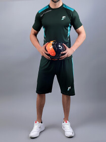 Green/Teal Athletic Fit T-Shirt & Shorts