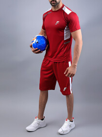 Red/White Athletic Fit T-Shirt & Shorts