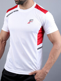 White/Red Athletic Fit T-Shirt & Shorts