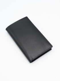 Black Cow Leather Long Wallet for Men