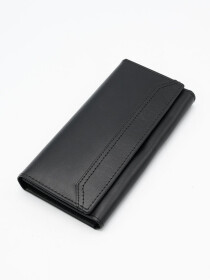 Black Cow Leather Magnet Lock Wallet for Men