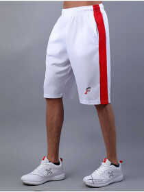 White/Red Active Fit Men's Shorts