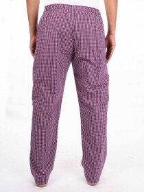 Maroon Blue & White Cotton Blend Relaxed Pajamas
