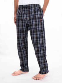 Black & White Plaid Cotton Blend Relaxed Pajama