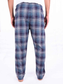 Blue, Green & White Glen Plaid Cotton Relaxed Pajama