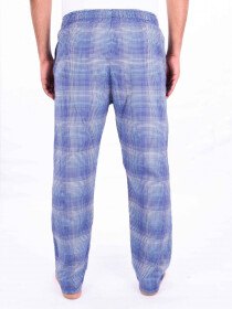 Blue/white Checked Cotton Blend Relaxed Pajama