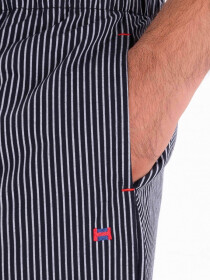 Black & White Striped Cotton Blend Relaxed Pajama