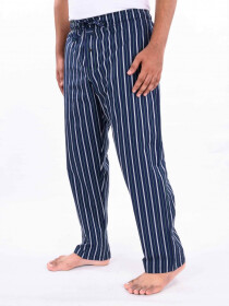Blue & White Striped Lightweight Cotton Blend Relaxed Pajamas