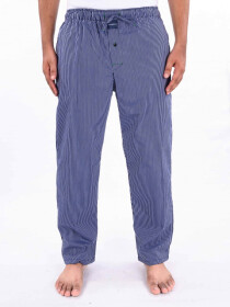 Blue & White Striped Cotton Blend Relaxed Pajama