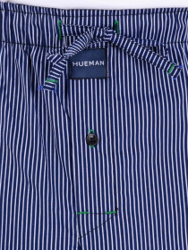Blue & White Striped Cotton Blend Relaxed Pajama