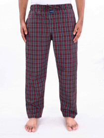 Red & White Multi Checked Cotton Blend Relaxed Pajama