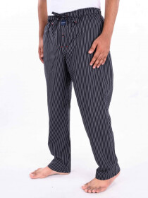 Black & White Striped Cotton Blend Relaxed Pajama