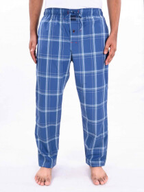 Blue & White Check Cotton Blend Relaxed Pajama