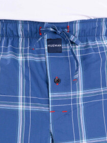 Blue & White Check Cotton Blend Relaxed Pajama