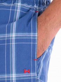 Blue & White Check Cotton Blend Relaxed Pajama