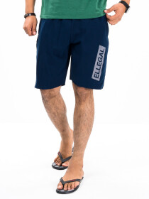 Raw-Hem Men Bright Navy Terry Jogger Shorts