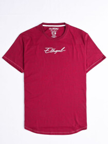 Cally Round Bottom Cotton Tee Shirt - Burgundy