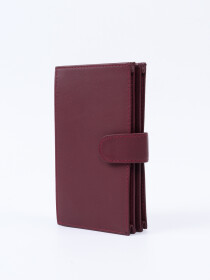 Executive Leather Double Mobile Wallet Burgundy