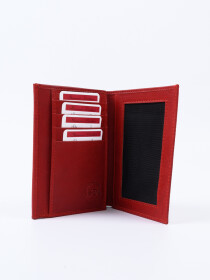 Executive Leather Passport Holder Red
