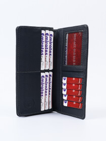 Executive Leather Long Wallet Grey