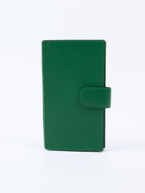 Executive Leather Single Mobile Wallet Green
