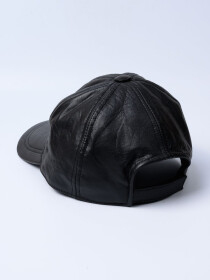 Men's Black Vintage Adjustable Sheep Leather  Cap