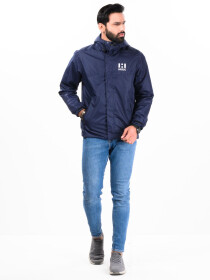 Men Blue Windbreaker & Waterproof Rain Jacket