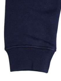 Navy Blue Men Fleece Hooded Sweatshirt