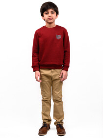Little Boy Burgundy Fleece Sweatshirt