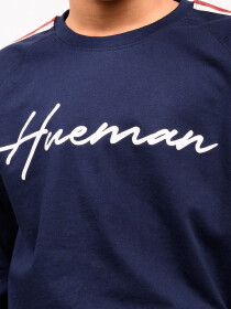 Big Boy Navy Blue Stripes Full Sleeve Raglan Shirt