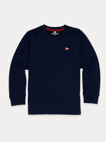 Big Boy Navy Blue Terry Full Sleeve Sweatshirt