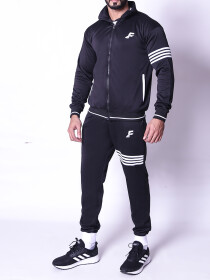 FIREOX Activewear Tracksuit ,Black White, D3