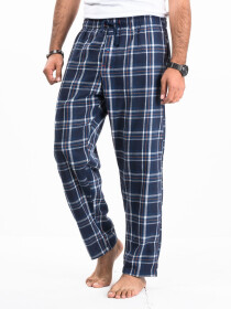 Flannel Plaid Navy/White Relaxed Winter Pajama