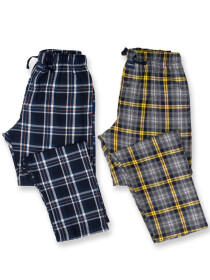 Men's Navy & Grey Flannel Relaxed Pajama - Pack of 2
