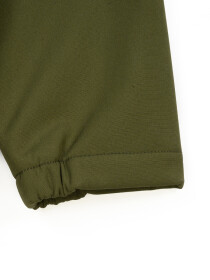 Olive Stand Up Collar Soft Shell Little Boy Jacket