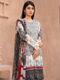 Grey Printed Lawn Unstitched 2 Piece Suit for Women