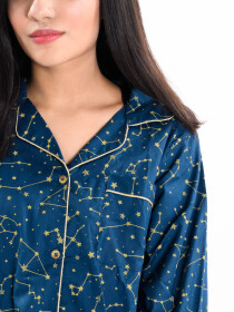 Yellow Ochre Constellation Texture Relaxed Sleeping Suit
