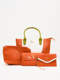 Stylish Orange Pattern Ladies Bags