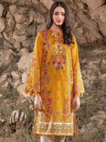 Yellow Lawn Unstitched Shirt for Women
