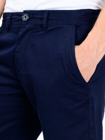 Men's Navy Blue Slim Fit Comfort Twill Chino Shorts