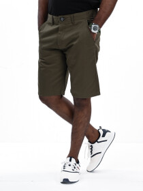 Men's Olive Slim Fit Comfort Twill Chino Shorts