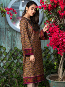Brown Lawn Unstitched Shirt for Women