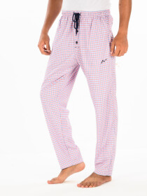 Pink & Multi Check Cotton Relaxed Pajama with zipper side pockets