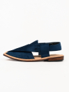 Hand-crafted Blue Suede Leather Peshawari Chappal