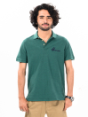 Men's Dark Green Iconic Mesh Regular Fit Short Sleeve Polo Shirt