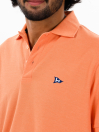 Men's Orange Iconic Mesh Regular Fit Short Sleeve Polo Shirt
