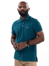 Men's Teal Iconic Mesh Regular Fit Short Sleeve Polo Shirt