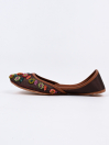Women Coffee Brown Leather Hand Made Tilla  Khussa