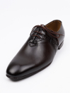 Men Brown Leather Formal Oxfords Shoes