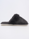 Men Black Slide-On Fluffy Warm Casual Slippers